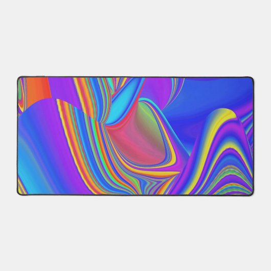 Zomergevoel, Abstracte 3D Rainbowart Bureaumat (Voorkant)