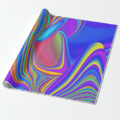 Zomergevoel, Abstracte 3D Rainbowart Cadeaupapier (Uitgerold)