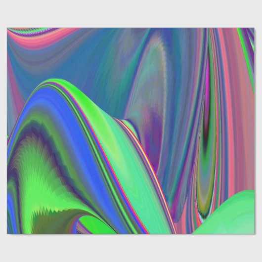 Zomergevoel, Abstracte 3D Rainbowart Cadeaupapier (Vlak)