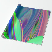 Zomergevoel, Abstracte 3D Rainbowart Cadeaupapier (Uitgerold)