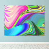 Zomergevoel, Abstracte 3D Rainbowart Canvas Afdruk (Insitu (Houten vloer))