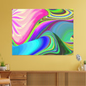 Zomergevoel, Abstracte 3D Rainbowart Canvas Afdruk (Insitu (Woonkamer))