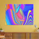Zomergevoel, Abstracte 3D Rainbowart Canvas Afdruk (Insitu (Woonkamer))