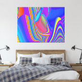 Zomergevoel, Abstracte 3D Rainbowart Canvas Afdruk (Insitu (Slaapkamer))