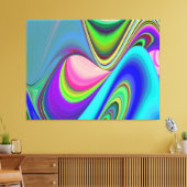 Zomergevoel, Abstracte 3D Rainbowart Canvas Afdruk (Insitu (Woonkamer))