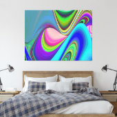 Zomergevoel, Abstracte 3D Rainbowart Canvas Afdruk (Insitu (Slaapkamer))