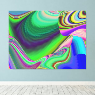 Zomergevoel, Abstracte 3D Rainbowart Canvas Afdruk