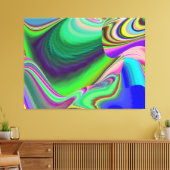 Zomergevoel, Abstracte 3D Rainbowart Canvas Afdruk (Insitu (Woonkamer))