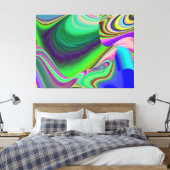Zomergevoel, Abstracte 3D Rainbowart Canvas Afdruk (Insitu (Slaapkamer))