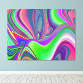 Zomergevoel, Abstracte 3D Rainbowart Canvas Afdruk (Insitu (Houten vloer))