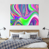 Zomergevoel, Abstracte 3D Rainbowart Canvas Afdruk (Insitu (Slaapkamer))