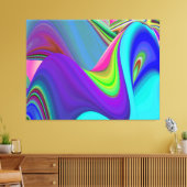 Zomergevoel, Abstracte 3D Rainbowart Canvas Afdruk (Insitu (Woonkamer))