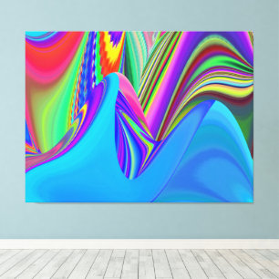 Zomergevoel, Abstracte 3D Rainbowart Canvas Afdruk