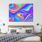 Zomergevoel, Abstracte 3D Rainbowart Canvas Afdruk (Insitu (Slaapkamer))