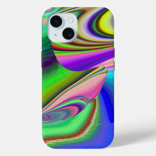 Zomergevoel, Abstracte 3D Rainbowart iPhone 15 Case