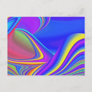 Zomergevoel, Abstracte 3D Rainbowart Feestdagenkaart