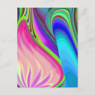 Zomergevoel, Abstracte 3D Rainbowart Feestdagenkaart