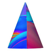 Zomergevoel, Abstracte 3D Rainbowart Feesthoedjes (Achterkant)