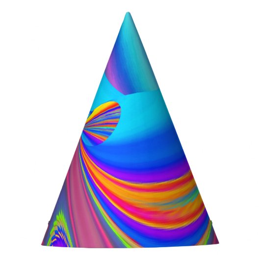 Zomergevoel, Abstracte 3D Rainbowart Feesthoedjes (Voorkant)