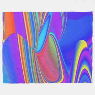 Zomergevoel, Abstracte 3D Rainbowart Fleece Deken