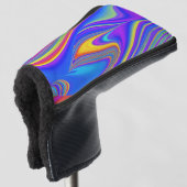 Zomergevoel, Abstracte 3D Rainbowart Golfheadcover (3/4 voorkant)
