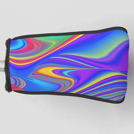 Zomergevoel, Abstracte 3D Rainbowart Golfheadcover (Voorkant)