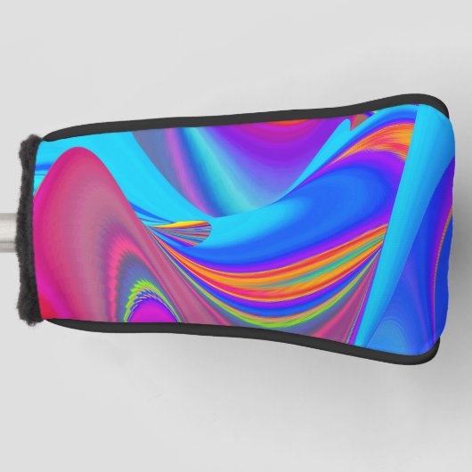 Zomergevoel, Abstracte 3D Rainbowart Golfheadcover (Voorkant)