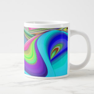 Zomergevoel, Abstracte 3D Rainbowart Grote Koffiekop