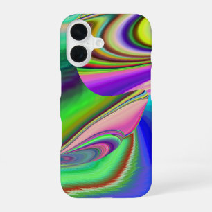 Zomergevoel, Abstracte 3D Rainbowart iPhone 16 Hoesje