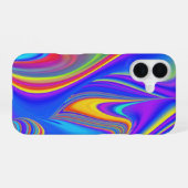 Zomergevoel, Abstracte 3D Rainbowart iPhone 16 Hoesje (Achterkant horizontaal)