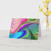Zomergevoel, Abstracte 3D Rainbowart Kaart (Gele Bloem)