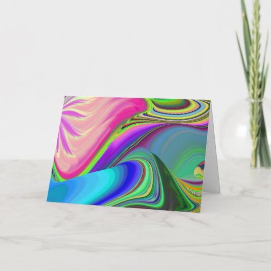 Zomergevoel, Abstracte 3D Rainbowart Kaart (Voorkant)