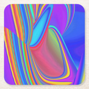 Zomergevoel, Abstracte 3D Rainbowart Kartonnen Onderzetters
