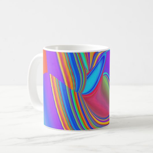 Zomergevoel, Abstracte 3D Rainbowart Koffiemok (Voorkant links)