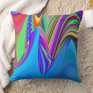 Zomergevoel, Abstracte 3D Rainbowart Kussen