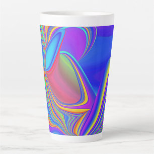 Zomergevoel, Abstracte 3D Rainbowart Latte Mok