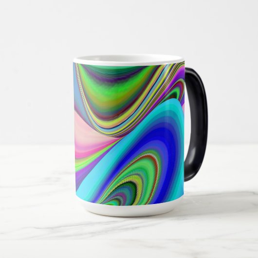 Zomergevoel, Abstracte 3D Rainbowart Magische Mok (Voorkant rechts)