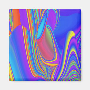 Zomergevoel, Abstracte 3D Rainbowart Magneet