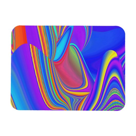 Zomergevoel, Abstracte 3D Rainbowart Magneet (Horizontaal)