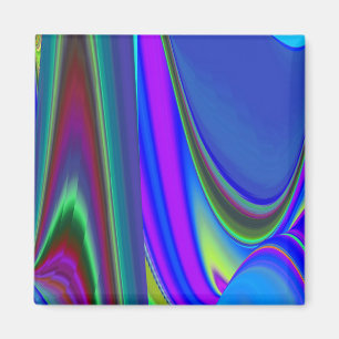 Zomergevoel, Abstracte 3D Rainbowart Magneet