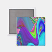 Zomergevoel, Abstracte 3D Rainbowart Magneet (Voorkant / Achterkant)