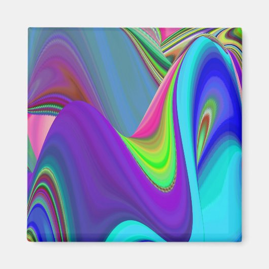 Zomergevoel, Abstracte 3D Rainbowart Magneet (Voorkant)