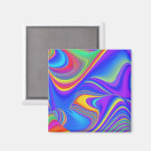 Zomergevoel, Abstracte 3D Rainbowart Magneet (Voorkant / Achterkant)