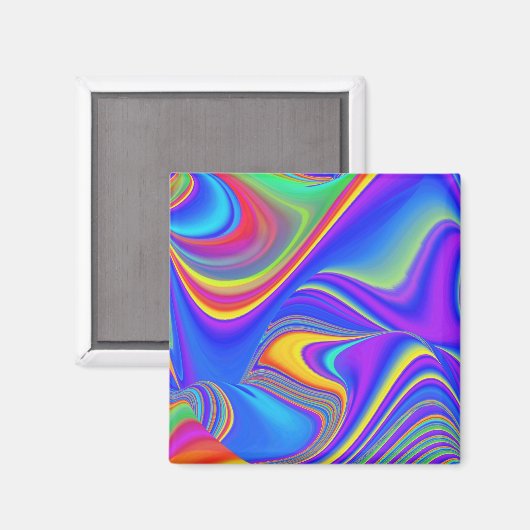 Zomergevoel, Abstracte 3D Rainbowart Magneet (Voorkant / Achterkant)