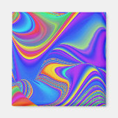Zomergevoel, Abstracte 3D Rainbowart Magneet (Voorkant)