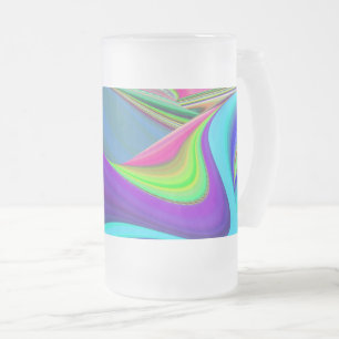Zomergevoel, Abstracte 3D Rainbowart Matglas Bierpul