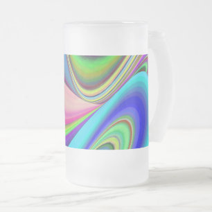 Zomergevoel, Abstracte 3D Rainbowart Matglas Bierpul