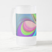 Zomergevoel, Abstracte 3D Rainbowart Matglas Bierpul (Voorkant links)