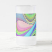 Zomergevoel, Abstracte 3D Rainbowart Matglas Bierpul (Center)