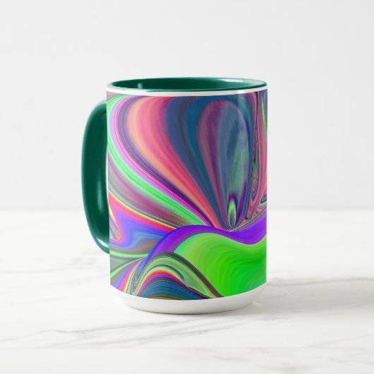 Zomergevoel, Abstracte 3D Rainbowart Mok (Voorkant links)